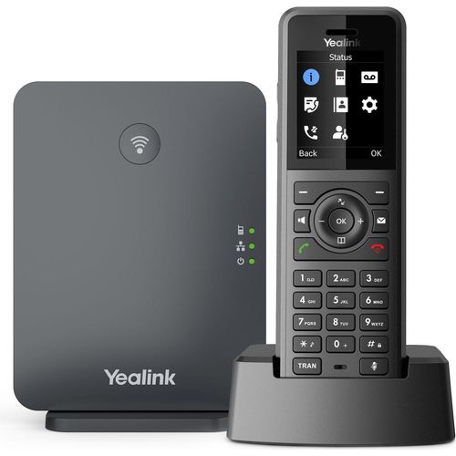 Yealink W77P - IP-Telefon - Schwarz - Kabelloses Mobilteil - Tisch/Wand - Staubresistent - Kratzresistent - Schockresistent - Spritzwassergeschützt - IP54