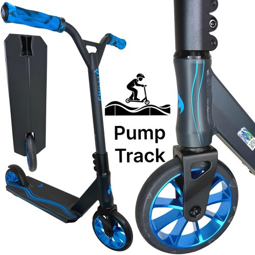 Chilli Pro Wave Track Pumptrack Stunt-Scooter S H=71cm 150mm Rollen Schwarz / Blau