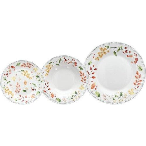 Tischbesteck für 6 Personen - 18-teilig - Porzellan - Mehrfarbiges Tischbesteck für 6 Personen