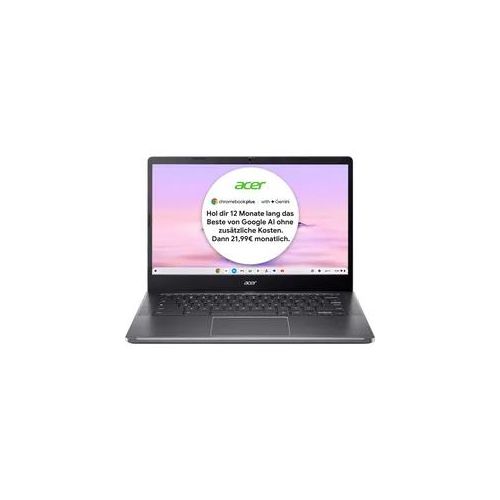 ACER Chromebook "Chromebook Plus 514 (CB514-4H-364N)", grau (steel grau), 8 GB RAM 256 GB SSD, Core i3, Google Chrome OS, Notebooks, ChromeOS