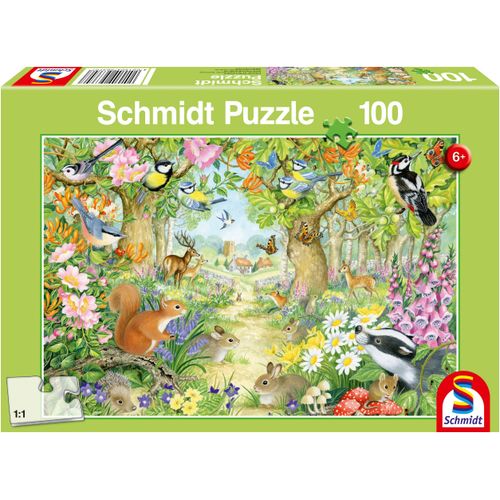 Puzzle SCHMIDT SPIELE "Tiere im Wald", bunt, Puzzles, Kinder, Pappe, Motiv, Puzzle
