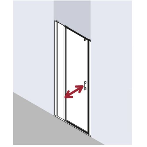 Kermi Liga Pendeldeur Helder Glas 80x200 cm Zilver Matglans