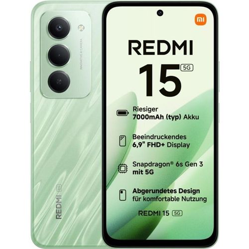 Xiaomi Redmi 15 4 + 128 GB 6.9 "5g Welligkeit Green EU Xiaomi