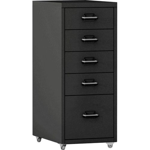 Bürostuhl-Ladekast - 69x28x41 cm - Schwarz - Stahl - Stilvolles Design
