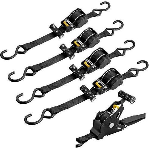 Automatische Spanbanden 3,3 m 25 mm S-haken 340 kg/680 kg, Verstelbare Ratelbanden, Zelfoprollende Spanband mit Ratel für Motorradanhänger