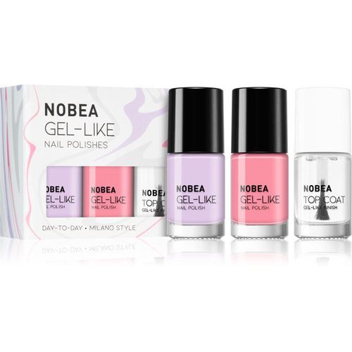 NOBEA Day-to-Day 3-Piece Nail Polish set with Top coat nail polish set 3x6 ml