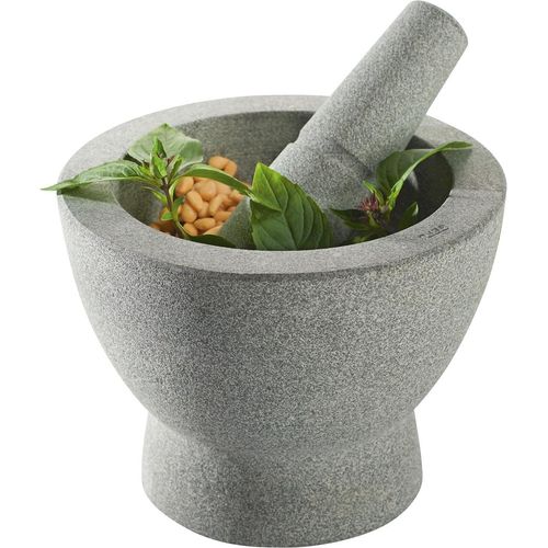 Mörser GEFU "CRUNCHY", grau, H:13cm Ø:17cm, Granit, Mörser, Mörser