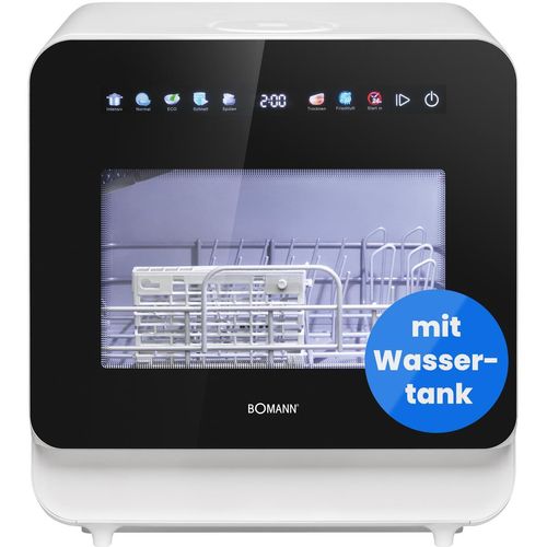 Bomann® Tischgeschirrspüler mit Tank | mit und ohne Wasseranschluss nutzbar | 6 Programme | Mini Geschirrspüler | TSG 5702