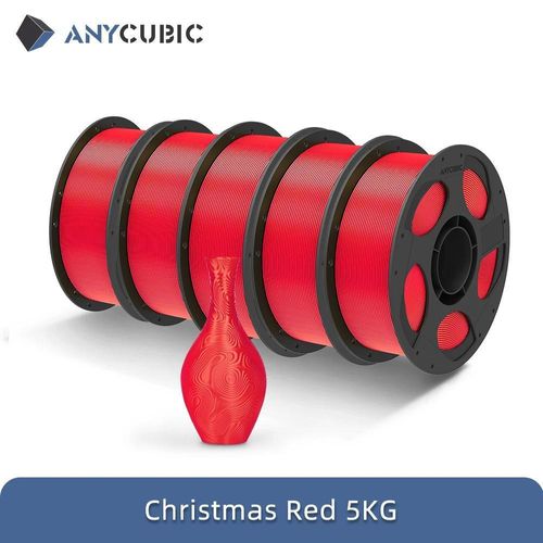 Silk PLA - 3D-Drucker-Filament 1,75 mm - Für FDM - Seidenglänzende Oberfläche - 5 kg - Weihnachtsrot