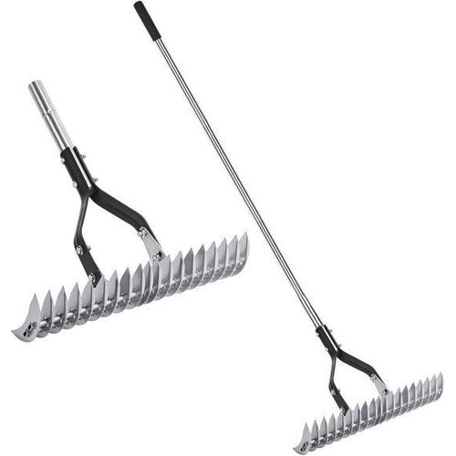 Gartenschleuder aus Bambus mit Stahlgriff 35cm, robuste Gartenbearbeitungsmaschine mit Anpassbarkeit