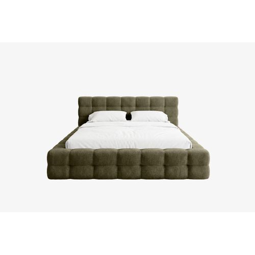 MNUUO Polsterbett KAIO mit Bettkasten Grün 140 x 200 cm Hebbarer Holz-Lattenrost