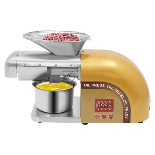 WF-ZN168 - Automatische Ölpresse - EU 220–240 V - Leistung 1800 W - Temperatur 0–300°C - Durchsatz 5–8 kg/h - Ölausbeute 95% - Farbe Gold