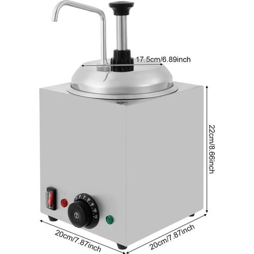 Saucenspender - Käsesaucenwärmer - 2,5 L Volumen - 800 W Leistung - 220 V - Edelstahl - Hellgrau