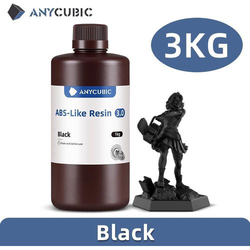 3D-Drucker Resin - ABS-ähnliches Fotopolymerharz 3.0 - LCD-kompatibel - Hohe Genauigkeit - Schlagzäh - Geringe Schrumpfung - Minimaler Geruch - Schwarz