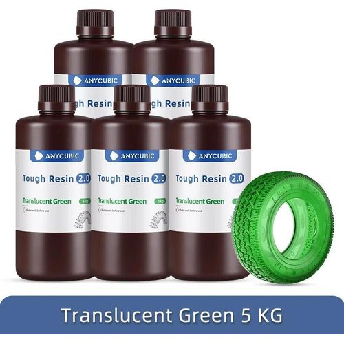 3D-Druckharz - Tough Resin 2.0 - 405 nm UV - Für LCD 3D-Drucker - Hohe Zähigkeit - Hohe Präzision - Lichtempfindlich - 5 kg - Grün