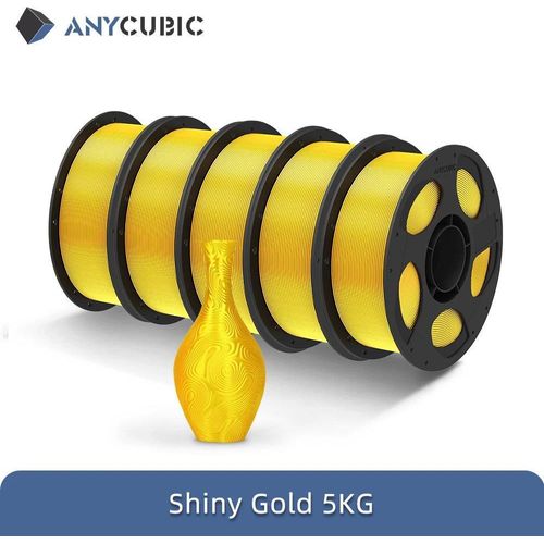 Silk PLA 3D-Drucker Filament - 1,75 mm - 5 kg - Für FDM/FFF - Seidenglanz - Glänzendes Gold