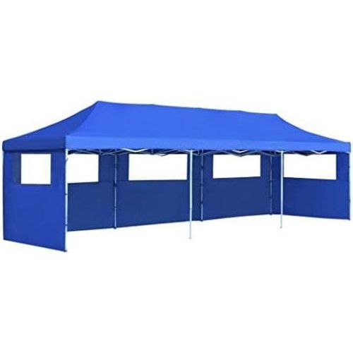 Festzeltdach - Ausklappbarer Festzeltdach - Vouwzeltdach - Ausklappbarer Festzeltdach mit Seitenwänden - 3x9 m - Marineblau
