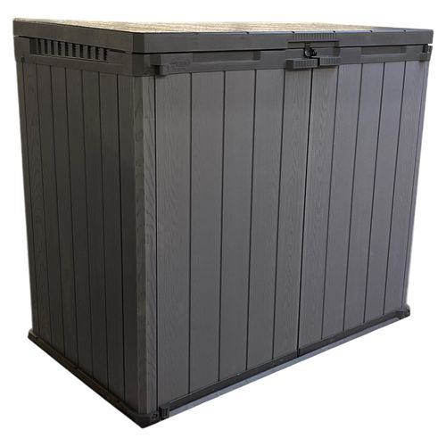 Pool Technikbox Sona ohne Inhalt I Holzoptik grau I unmontiert