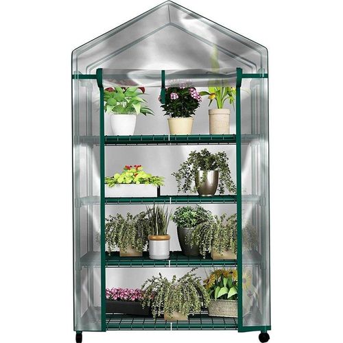 4-Tierer Draagbarer Planken Kweekrack für Pflanzen, Saailinge, Kräuter oder Blumen, für jeden Zeitabschnitt des Jahres, für Indoor und Outdoor.