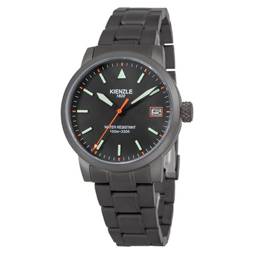 Kienzle Fliegeruhr Quartz 39 mm Edelstahl IP Schwarz Saphirglas Miyota Datum Leuchtindizes 10 ATM