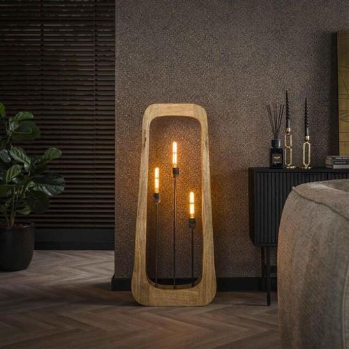 Hoyz vloerlamp 3l bray massief mango naturel