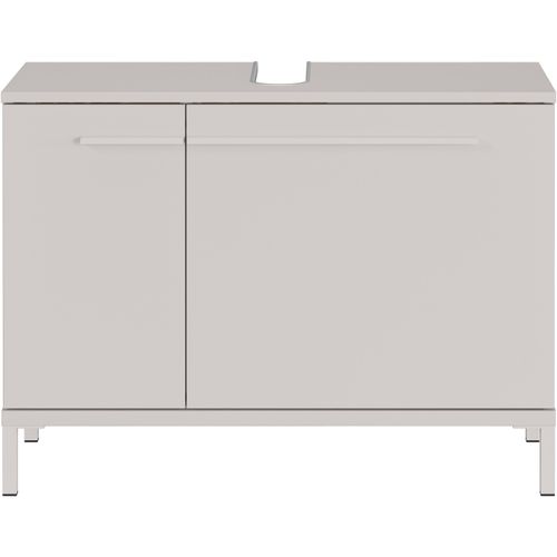 Waschbeckenunterschrank GERMANIA "Waschbeckenunterschrank", beige (kaschmir), B:80cm H:59cm T:34cm, Holzwerkstoff, Metall, Schränke, Waschbeckenunterschrank, Waschbeckenunterschrank mit Siphonausschnitt