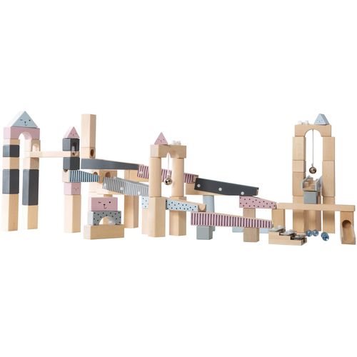 Kugelbahn-Bausatz ROBA "Kugelbahn", bunt, Kugelbahnen, Kinder, Holz, mit Geräuscheffekten und Glasmurmeln