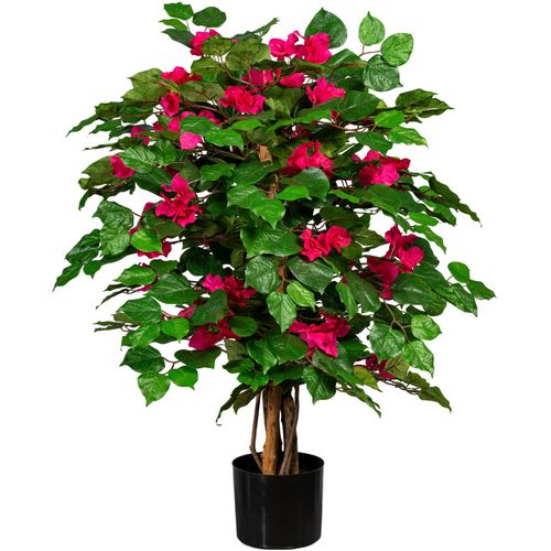 Kunstpflanze CREATIV GREEN "Bougainvillea", rot (kirschrot), H:100cm, Kunststoff, Kunstpflanzen, Kunstpflanze