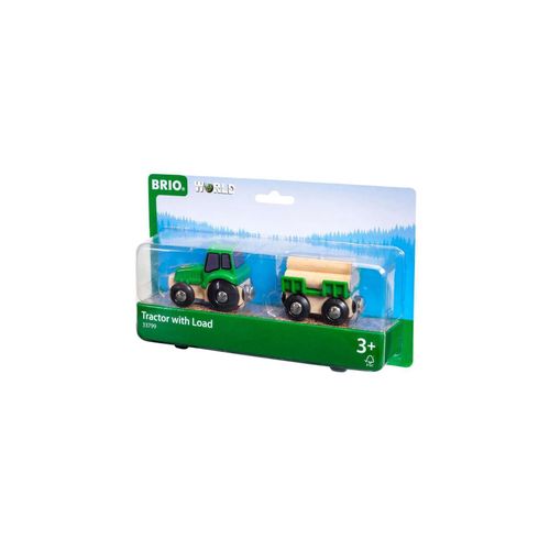 BRIO Spiel Traktor mit Holz-Anhänger