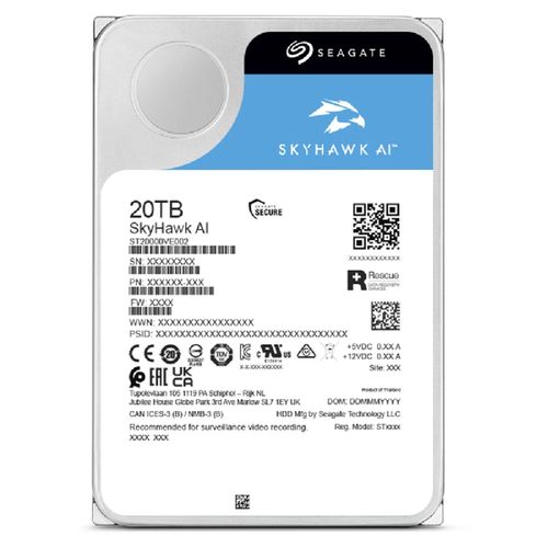 Seagate SkyHawk 12 TB HDD, 7200 U/min, SATA III, 260 MB/s + Optimierung für Überwachungsanwendungen