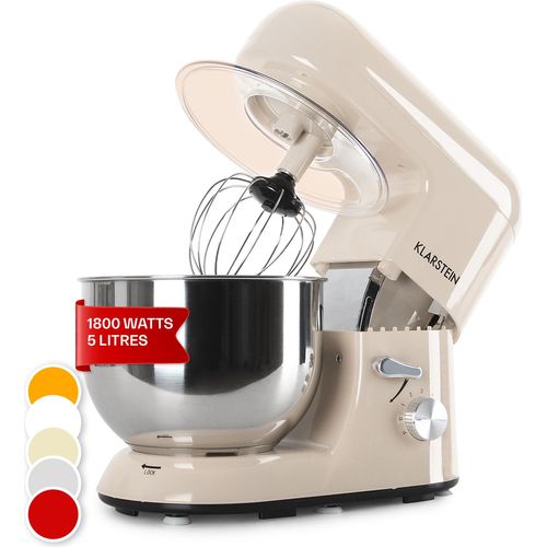 Klarstein Küchenmaschine, Knetmaschine mit 5L Schüssel, 2000W Profi Küchenmaschine mit Knethaken und Schneebesen, Universal Küchenmaschine mit 6 Stufen, Teigmaschine zum Rühren, Kneten und Aufschlagen