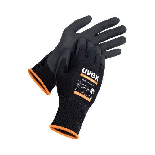 Schutzhandschuh Uvex athletic lite xt, 10 Paar, EN 388, Hitzeschutz bis 100°C, Touchscreen-tauglich, Mikroschaum-Beschichtung, schwarz, Größe 11
