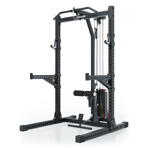 ATLETICA R7 Rider | Steckgewichte Version | 203cm Höhe | Squat Rack mit Latzug mit Steckgewichte kaufen | 95kg Steckgewichte am Latzug