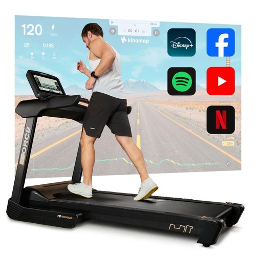 Hop-Sport Laufband für Zuhause HS-5000LB - Laufband klappbar mit 4,5 PS Motor, bis 22 km/h, 15 Neigungsstufen - Laufband mit Bluetooth App-Verbingung