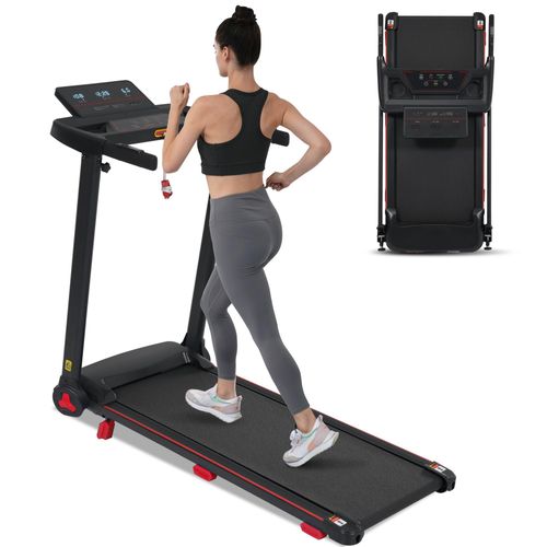 Merax Laufband klappbar, 1–14 km/h, 8% Steigung, 3,0 PS Motor, 120 kg, Herzfrequenzsensor, Bluetooth, USB/Type-C, Black