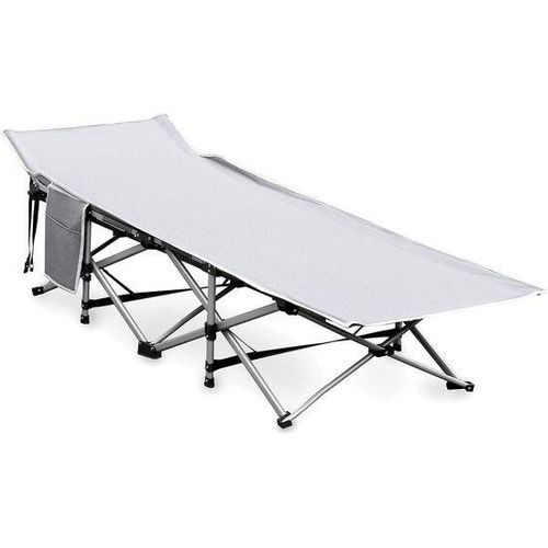 Kampeerbed, opklapbaar, 190 x 71 x 35 cm, grijs, met opbergtas, 300 kg Tragfähigkeit