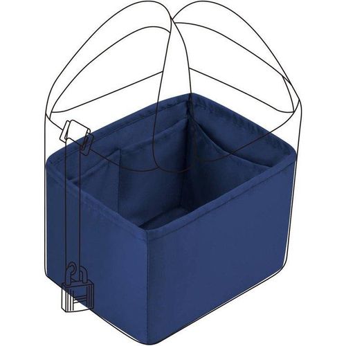 Luxus-Schmucktaschen-Organizer für Damen, 18/22 cm, Seiden-Handtaschen-Organizer, blau (Blue Nuit, PC18)