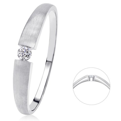 Diamantring ONE ELEMENT "0,07 ct Diamant Brillant Ring aus 585 Weißgold" Gr. 60, silber, Fingerringe, Damen, 60, 0,07 mit Diamant, Diamanten Gold Weißgold 585, Diamanten, Gold, Weißgold 585, Diamantring