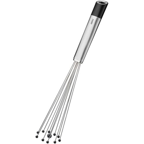 Schneebesen GEFU "Kugel-Schneebesen PRIMELINE", silber, B:4cm H:3cm, Edelstahl, Kunststoff, Schneebesen, Eigenschwingung der Kugeln für schaumiges Ergebnis, hitzebeständig