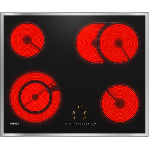 MIELE Elektro-Kochfeld "KM 6521 FR", silberfarben, B:61,4cm H:4,3cm T:51,4cm, Kochfelder