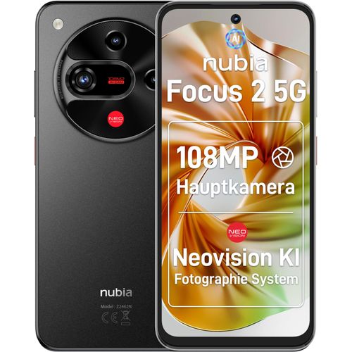 NUBIA Smartphone "nubia Focus 2 5G", Energieeffizienz: B, schwarz, 256 GB, Mobiltelefone, Smartphone
