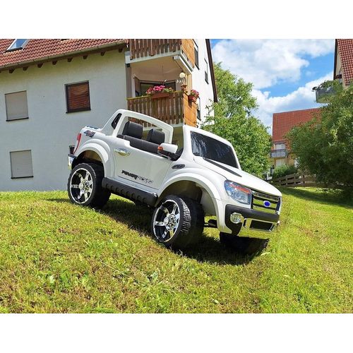 Kinderfahrzeug elektrisch Ford 4x4 Allrad Elektroauto Jeep in weiß mit 10 Ah Batterie 12V