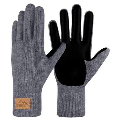 Herren Merino Handschuhe aus Wolle für den Winter mit verstärkter Handinnenfläche aus Schafleder