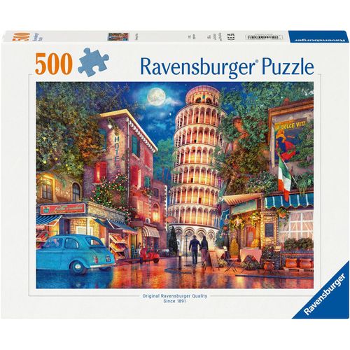 Puzzle RAVENSBURGER "Abends in Pisa", bunt, Puzzles, KinderB:49cm H:36cm, Pappe, Made in Germany, B:49cm H:36cm