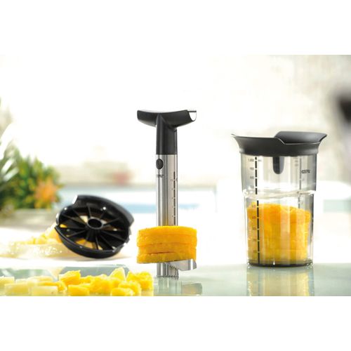Obstschneider GEFU "PROFESSIONAL PLUS", schwarz, Edelstahl, Kunststoff, Küchenschneider, Obstschneider, hochwertige Edelstahlklingen
