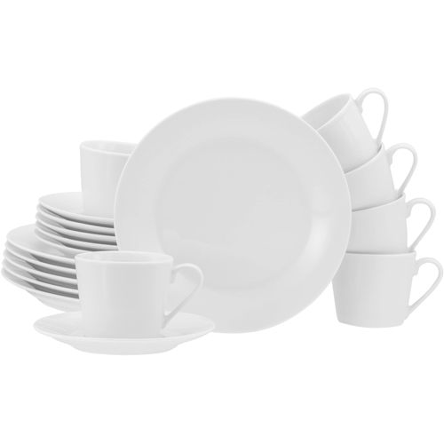 Kaffeeservice CREATABLE "BASE Weiß, Service 18-tlg.", weiß, 18, Porzellan, Geschirr-Sets, Kaffeeservice, Klassisch, Zeitlos, Der Alleskönner