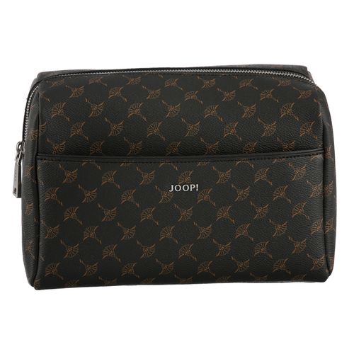 Kulturbeutel JOOP "flora 1.0 erina washbag mhz", Damen, Gr. B/H/T: 25cm x 17cm x 13cm, braun (schwarzbraun), Kunststoff, Taschen Kulturbeutel
