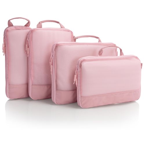 Kofferorganizer HEYS "Ecotex Compression Packing Cube", Herren, Gr. B/H/T: 35,6cm x 29,2cm x 12,7cm, pink (pink sand), Nylon, unifarben, Taschen Kofferorganizer, komprimierbare Packwürfel, Packtaschen, Organizer für Koffer