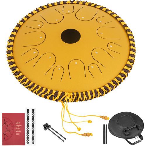 VEVOR Zungentrommel aus Stahl, Hang Drum Instrument 14 Töne, Hang Drum Instrument 36 cm, Percussioninstrument Pistolenfarbe