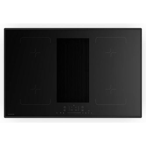 Klarstein Velaire Flex Induktionskochfeld mit Dunstabzug - 80cm, 4 Flex-Zonen, 8400W Boost, Touch-Slider, Timer, Kindersicherung, Restwärmeanzeige, Induktionsfeld mit Abzug, Schwarz Glas